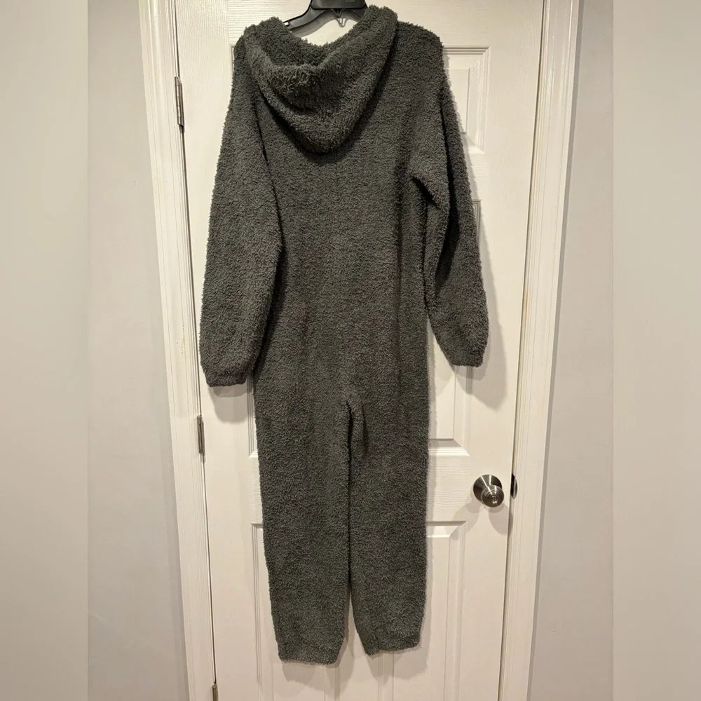 SKIMS Hooded Cozy Teddy Fleece Zip Up Onesie Jumpsuit - Picture 3 of 5